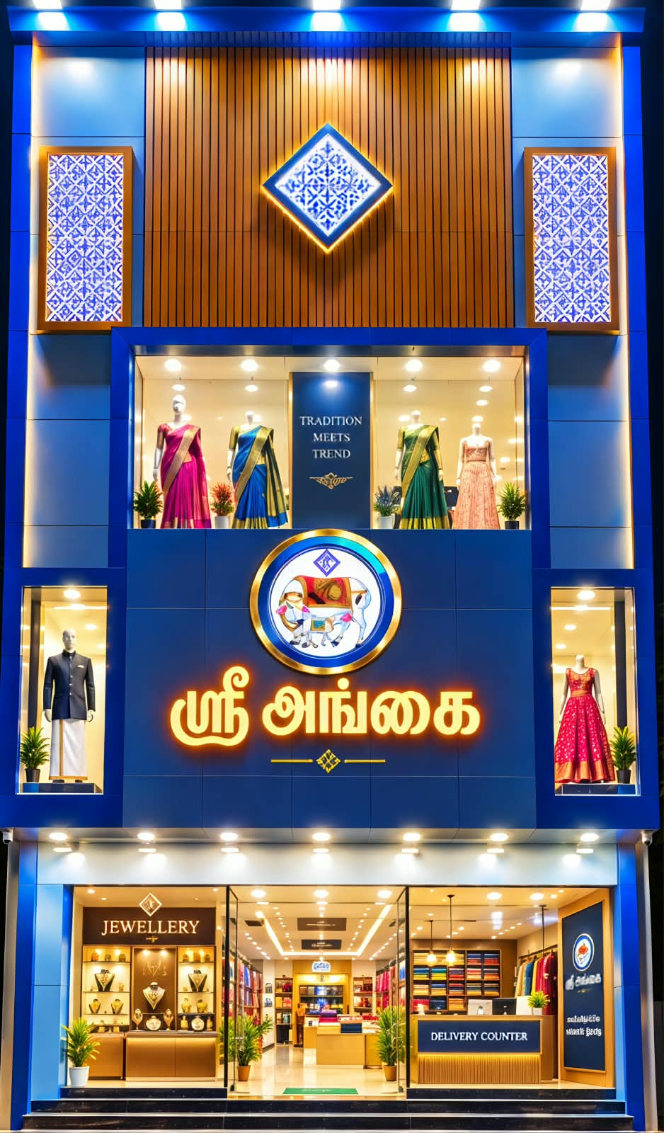 Sri Angai Silks and Readymade Shop Front